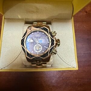 Invicta Gold and Black Chronograph Watch